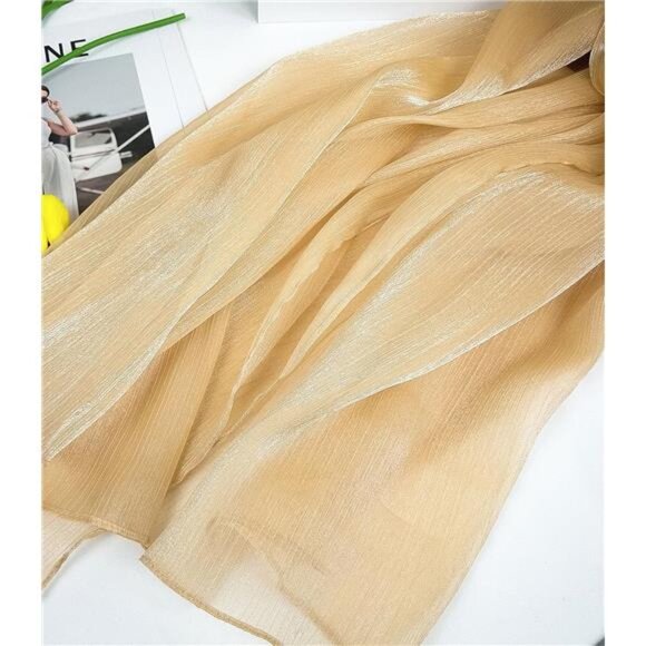 Crepe Shawl for Women, Elegant Sheer Shawls and Wraps for Formal - Picture 4 of 5